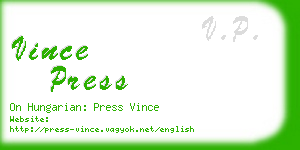 vince press business card